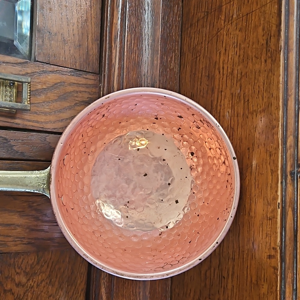 Antique Hammered Copper And Brass Large Ladel.